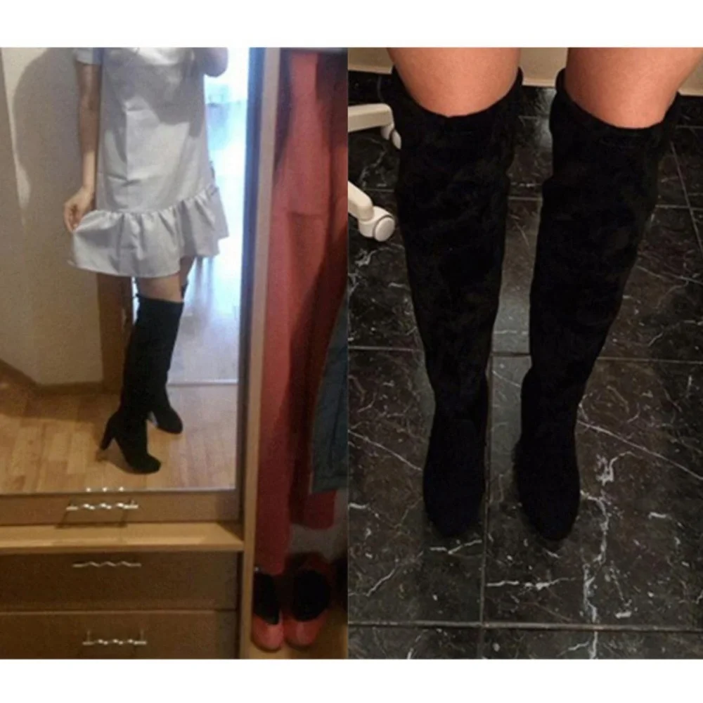 Women’s Over-the-Knee Black Suede Boots